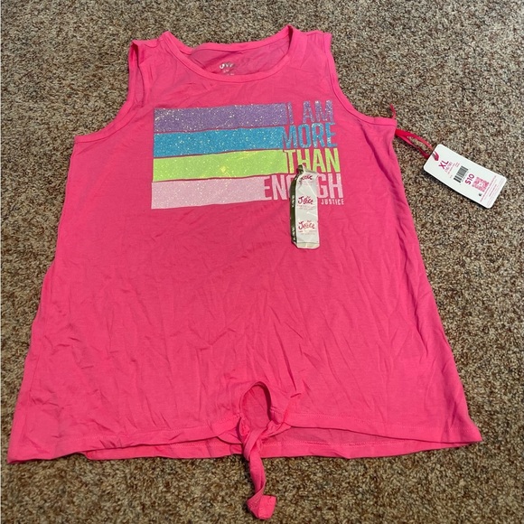 Pink Graphic Tank Top with Colorful Stripes - Picture 1 of 1